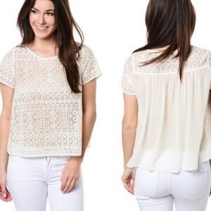 Joie sevan silk geometric cream top small
